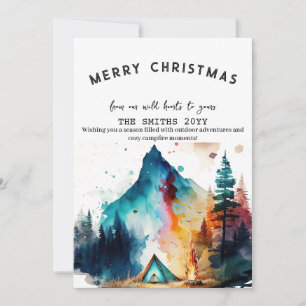 Cartão De Festividades Floresta dos Campos de inverno no Exterior do Nata