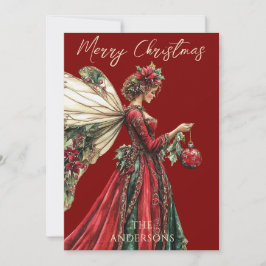 Cartão De Festividades Floresta Elegante Natal Fada Férias