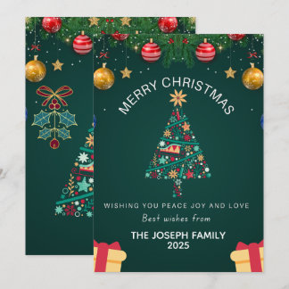 Cartão De Festividades Floresta em aquarela Natal Feliz Personalizado