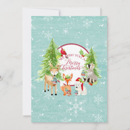 Cartão De Festividades Floresta Florestal Feliz Natal Foto Moderna