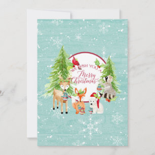 Cartão De Festividades Floresta Florestal Feliz Natal Foto Moderna
