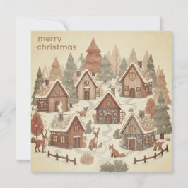Cartão De Festividades Floresta Mágica Boho Natal