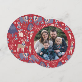 Cartão De Festividades Floresta Nórdica Escandinava Personalizada do Nata