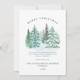 Cartão De Festividades Floresta verde d'água Feliz Natal