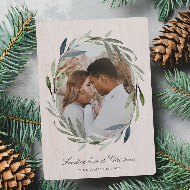 Cartão De Festividades Florestas de inverno | Imagem Botânica Por Aquarel (Criador carregado)