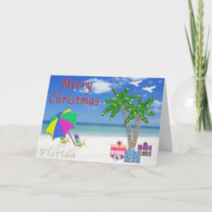 Cartão De Festividades Florida Christmas Cards Beach Themed