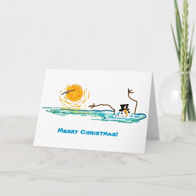 Cartão De Festividades Flórida Snowman (Frente)