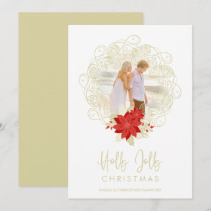 Cartão De Festividades Flourish Ouro Ornament Foto de Natal