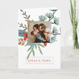 Cartão De Festividades Flowers de Natal Joyeux Noël Foto de Férias