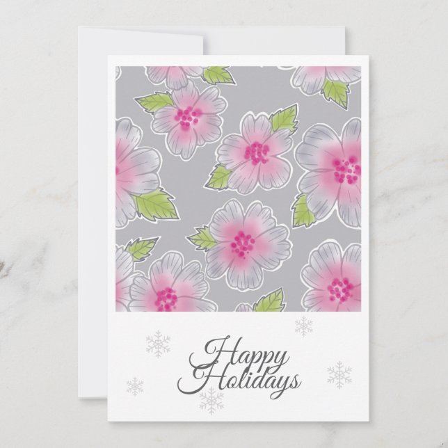 Cartão De Festividades Flowers Elegance Happy Holidays Birthday Card (Frente)