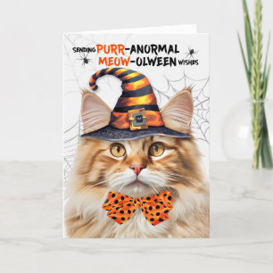 Cartão De Festividades Fluffy Orange Tabby Cat PURRomormal MEOWolbetween