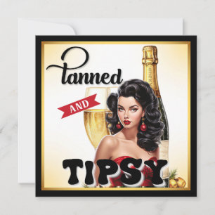Cartão De Festividades Fofa Bronzeada e Alegrete Pin-up