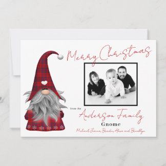 Cartão De Festividades Fofa Foto Feliz Natal Elfo Gnome Personalizado