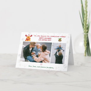 Cartão De Festividades Fofinho Palhaço Rudolph 2 Fotos Minimalista Modern