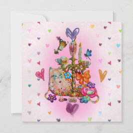 Cartão De Festividades Fofo Pastel