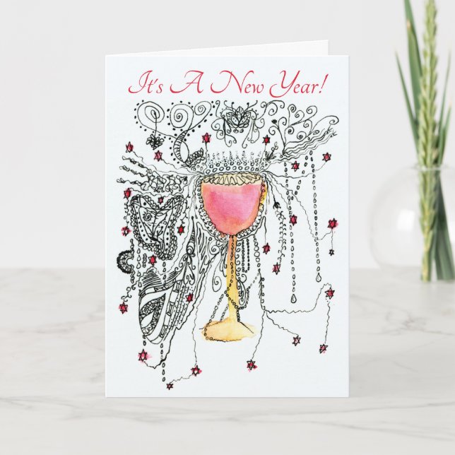 Cartão De Festividades Fogos de Artifício Artísticos em Qualquer Ano Novo (Frente)