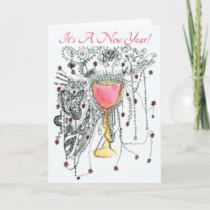 Cartão De Festividades Fogos de Artifício Artísticos Qualquer Ano Novo