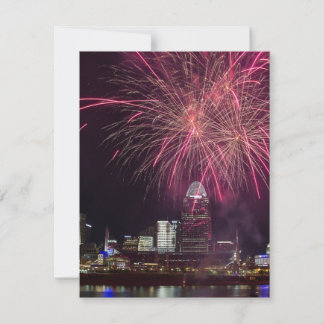 Cartão De Festividades Fogos de artifício sobre Cincinnati