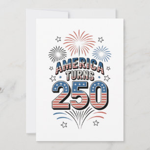 Cartão De Festividades Fogueira de 4 de Julho do 250º Aniversário America