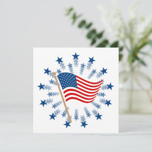Cartão De Festividades Fogueira Estrela Explosão da Bandeira Americana 4 
