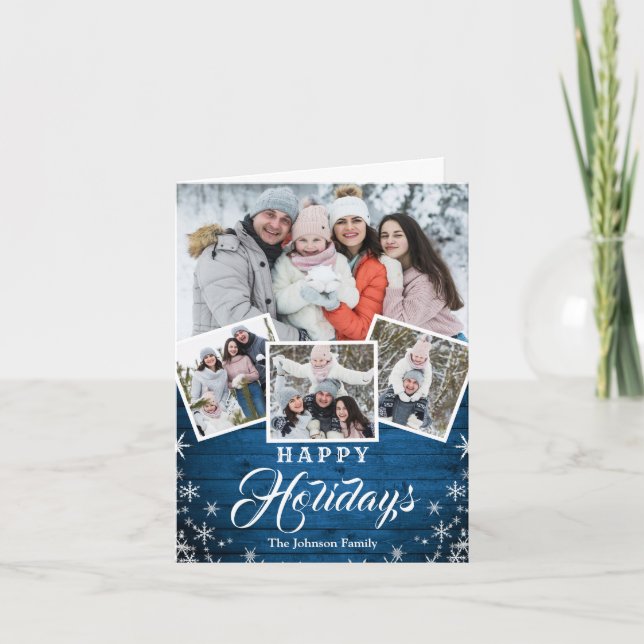 Cartão De Festividades Foguete de Natal - Madeira russa 4 (Frente)