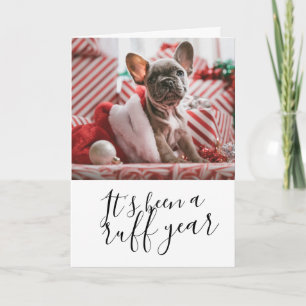 Cartão De Festividades Foi um Ano Difícil Cachorro Natal Personalizado