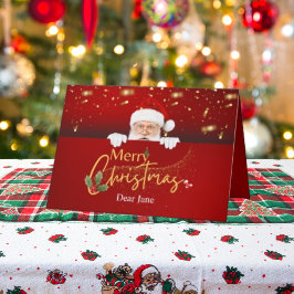 Cartão De Festividades Folga de Papai Noel de Natal Merry Personalizável