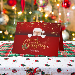 Cartão De Festividades Folga de Papai Noel de Natal Merry Personalizável