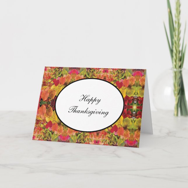 Cartão De Festividades Folha de Ação de Graças Folhas de Redbud (Frente)