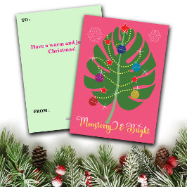 Cartão De Festividades Folha de Monstera Monsterry & Brilhante Amante de