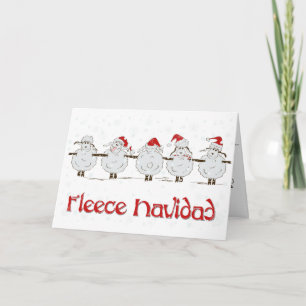 Cartão De Festividades Folha de Natal Adorável e FUNNY Navidad