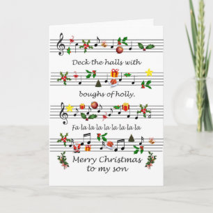 Cartão De Festividades Folha De Natal Do Filho - Decodificador De Música