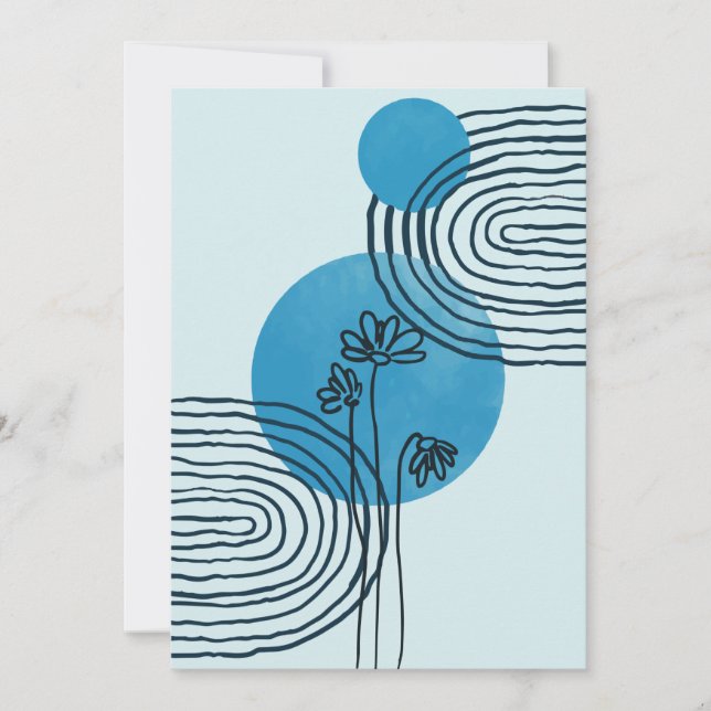 Cartão De Festividades Folha tropical do meio século, contemporânea, abst (Frente)