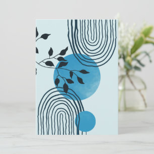 Cartão De Festividades Folha tropical do meio século, contemporânea, abst