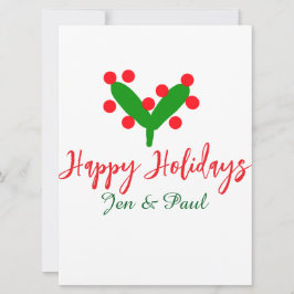 Cartão De Festividades Folha verde casal verde