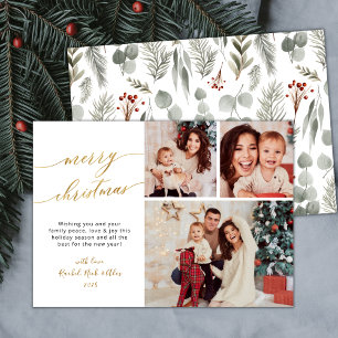 Cartão De Festividades Folhagem Botânica Elegante 3 Várias Fotografias Na
