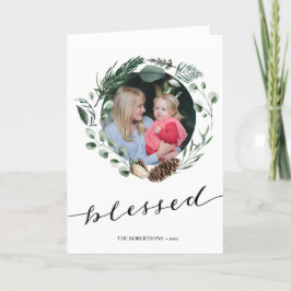 Cartão De Festividades Folhagem Elegante de Eucalyptus de Script Negra Mo