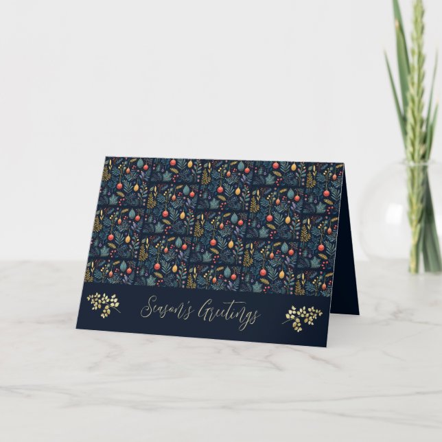 Cartão De Festividades Folhagem Holiday (Frente)