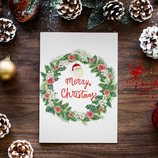 Cartão De Festividades Folhagem Simples 1 Foto Natal (Criador carregado)