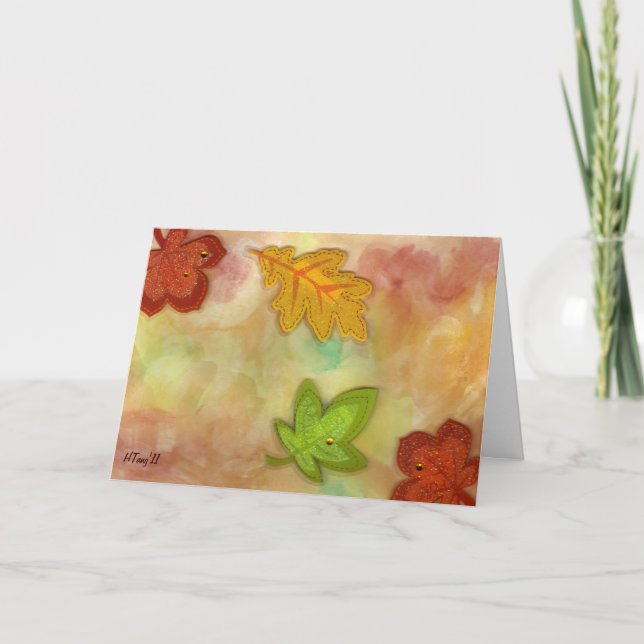 Cartão De Festividades folhas (Frente)