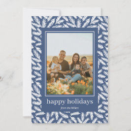 Cartão De Festividades Folhas de pinheiro desenhado à mão enquadradas car