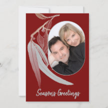 Folhas verdes vermelhas e suaves no Natal mínimo