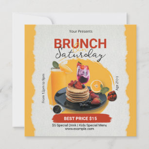 Cartão De Festividades Folheto de Sábado Brunch