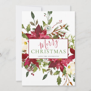 Cartão De Festividades Foliage Felry Christmas Typografia Photo