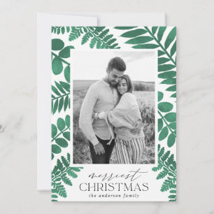 Cartão De Festividades Foliage Green Watercolor 2 Fotografia