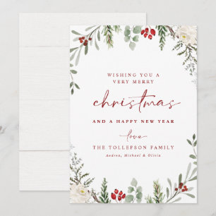 Cartão De Festividades Foliage Rustic Ivy Non Photo Christmas Card