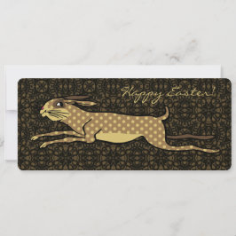 Cartão De Festividades Folk Art Executando Placa de Páscoa Personalizada