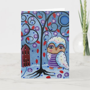 Cartão De Festividades FOLK ART Snow Flake BY LORI EVERETT greeting card