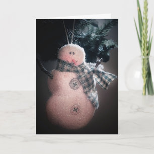 Cartão De Festividades Folk Art Snowman Holiday Card