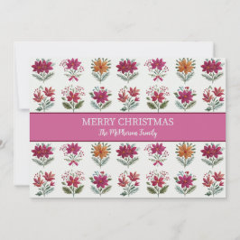 Cartão De Festividades Folk Floral Natal 